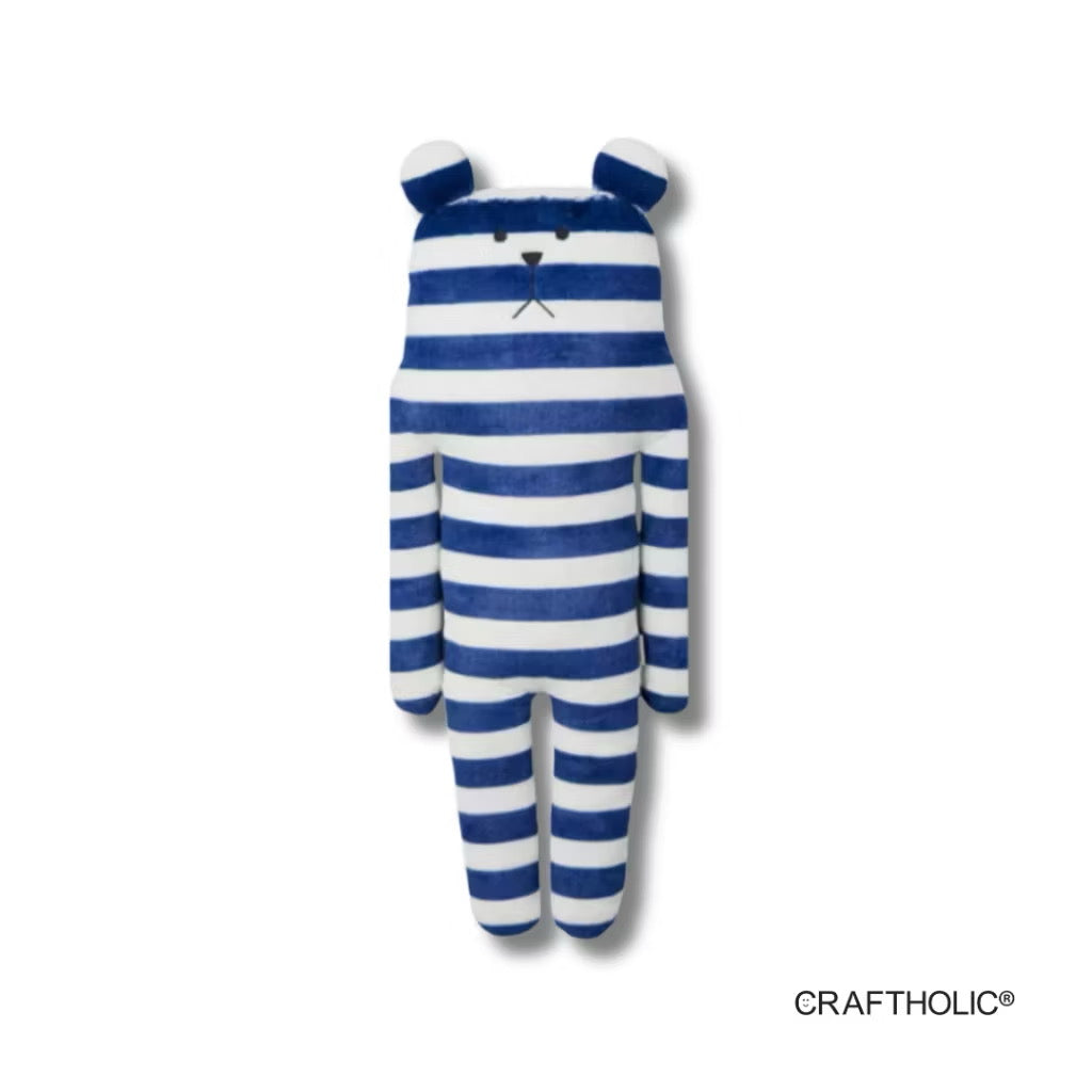 Craftholic Navy Border Sloth Hugging Cushion