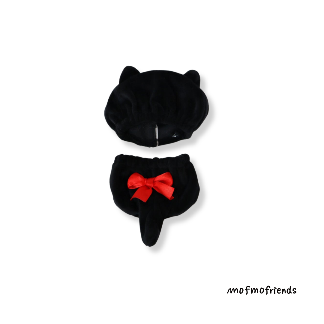 MofmoFriends Black Cat with Ribbon Set - Small