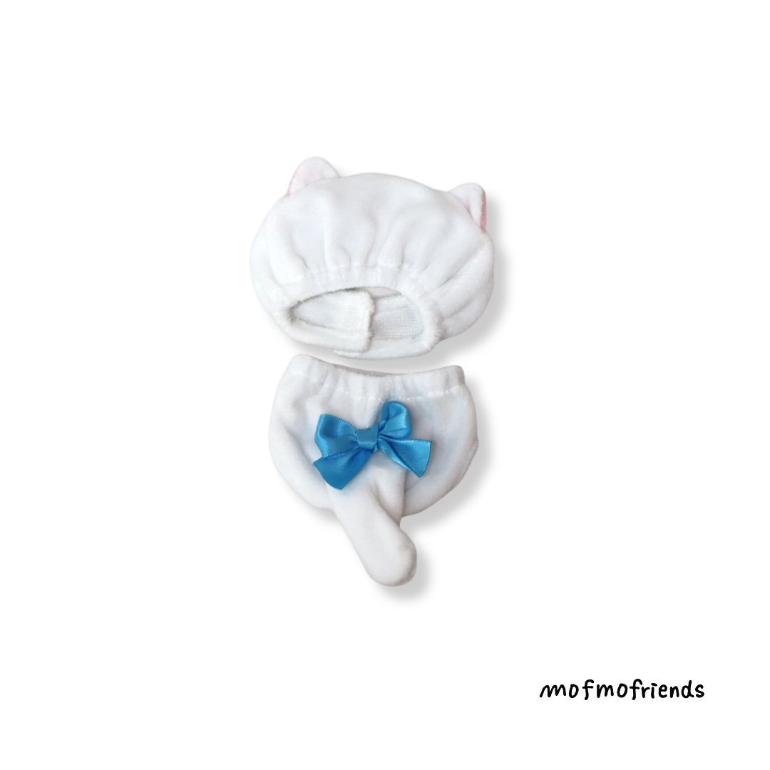 MofmoFriends White Cat with Ribbon Set - Small