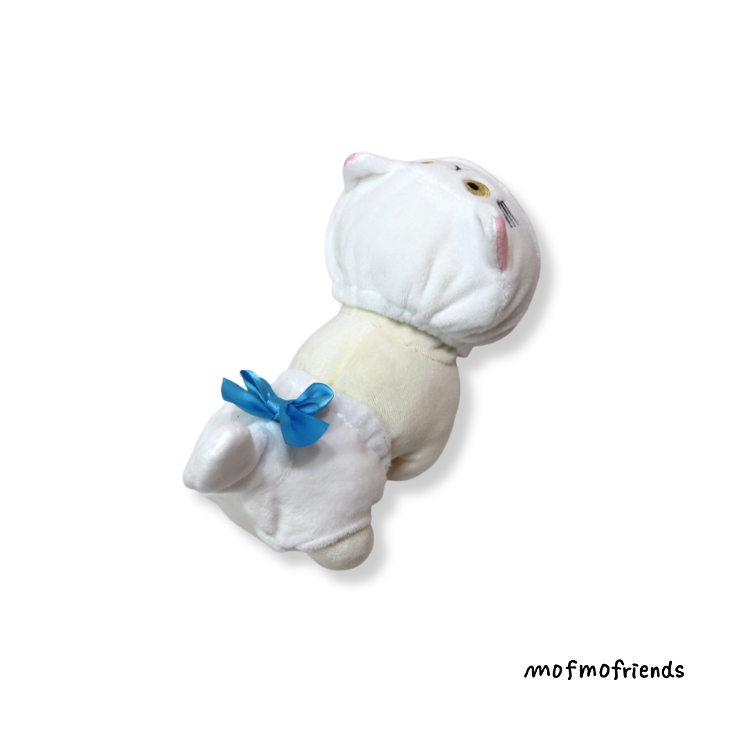 MofmoFriends White Cat with Ribbon Set - Small