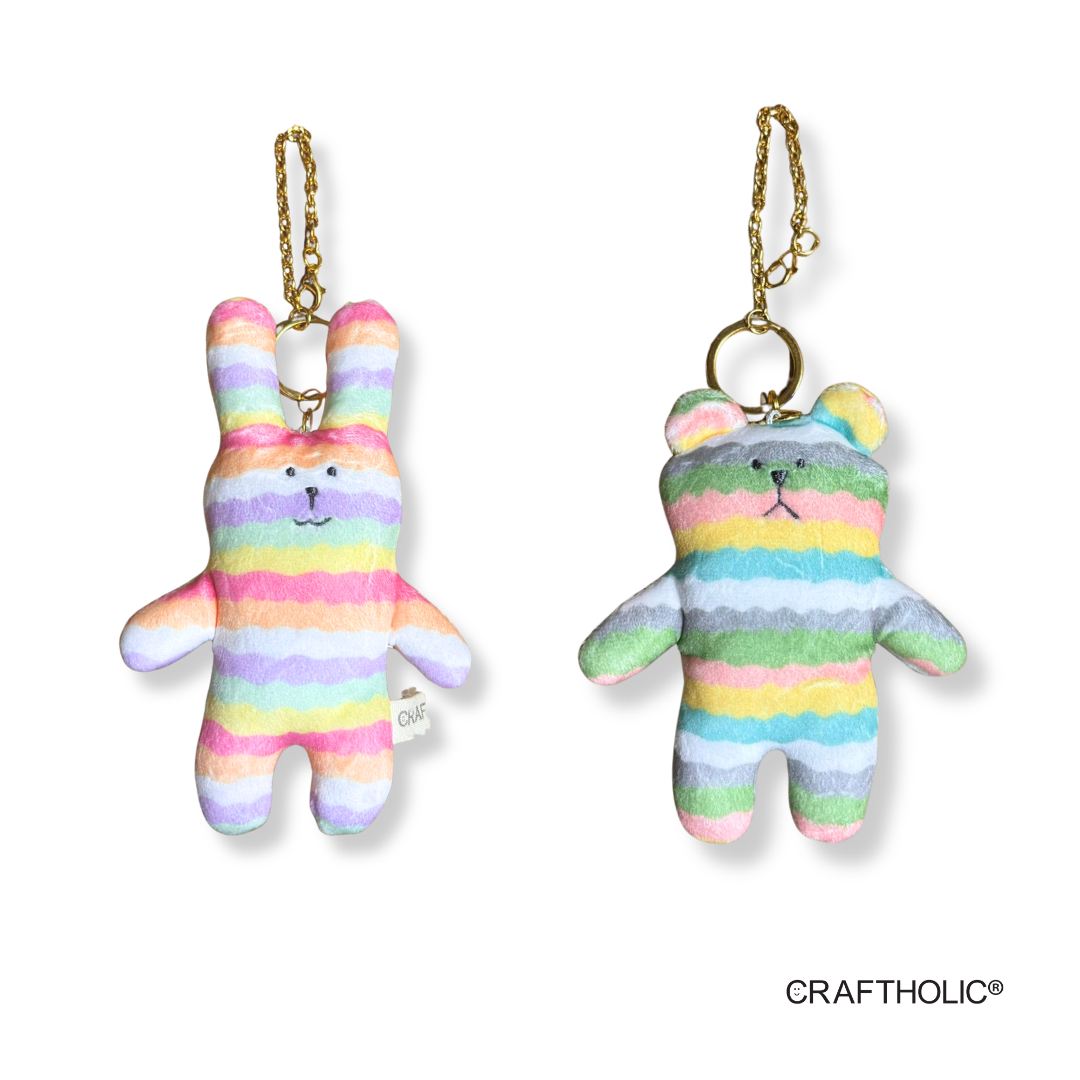 Craftholic Tie Dye Border Craft Mascot Plush Keychain