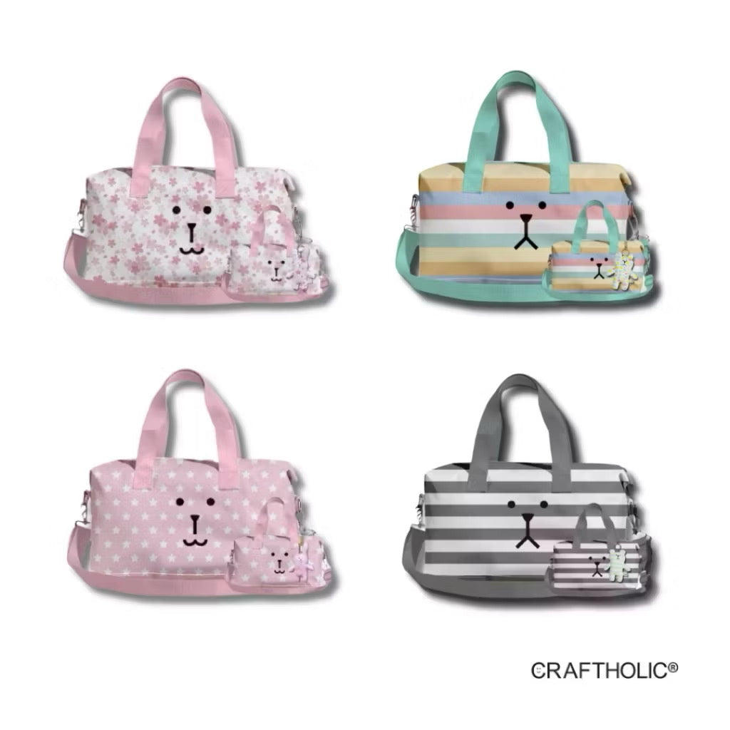 Craftholic Foldable Travel Bag with Plush Charm