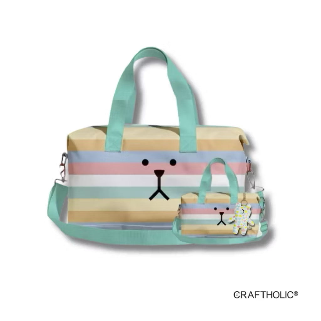 Craftholic Foldable Travel Bag with Plush Charm