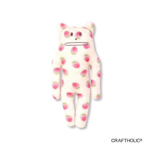Craftholic Strawberry Korat Hugging Cushion - Small